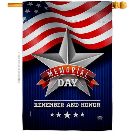 CUADRILATERO 28 x 40 in. Memorial Day Star American Vertical House Flag with Double-Sided Banner Garden CU4079900